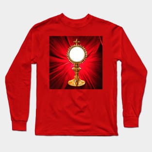 3D Look Artificial Intelligence Art of The Blessed Sacrament in a Monstrance Long Sleeve T-Shirt